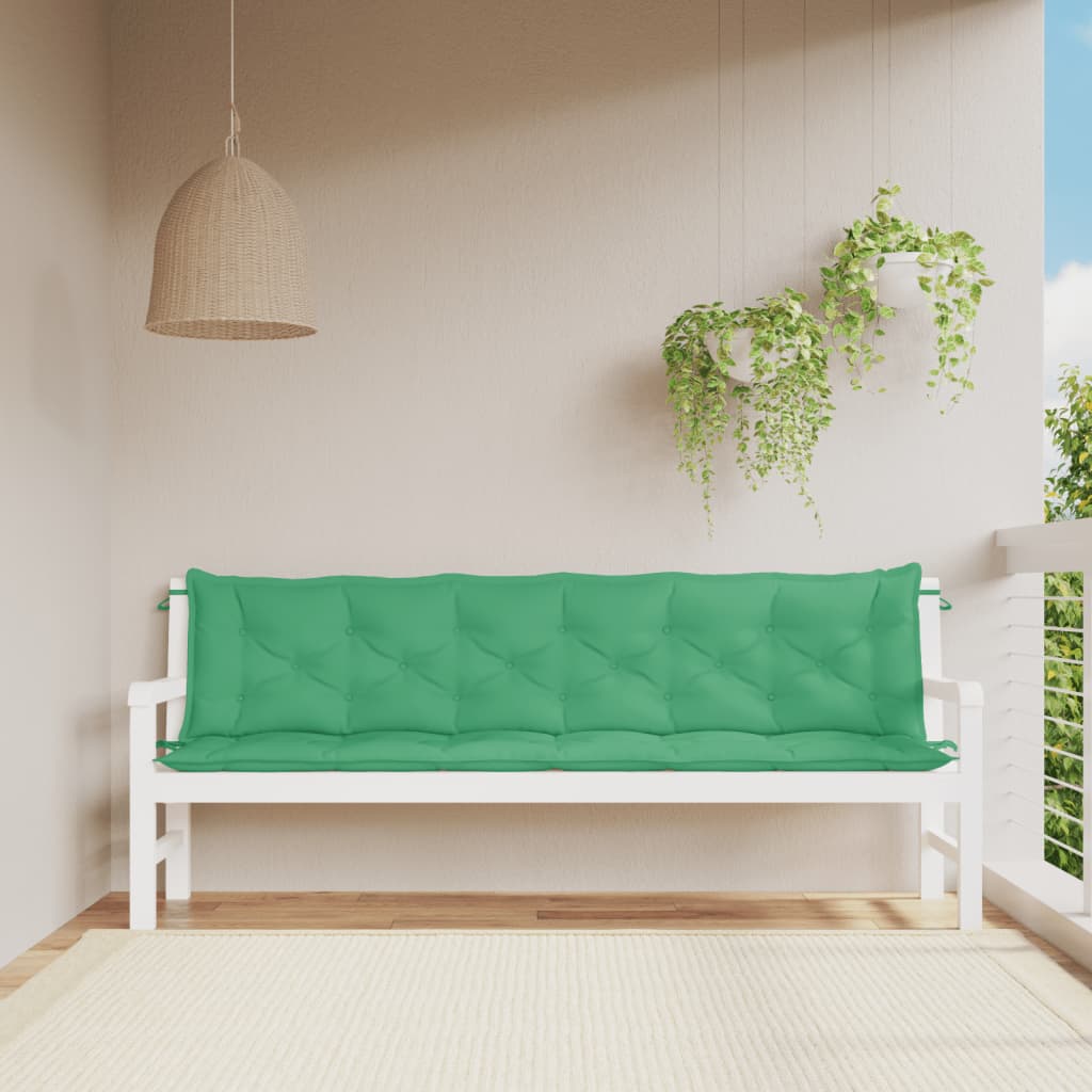 Cojín de banco de jardín tela a rayas azul y blanco 200x50x4 cm