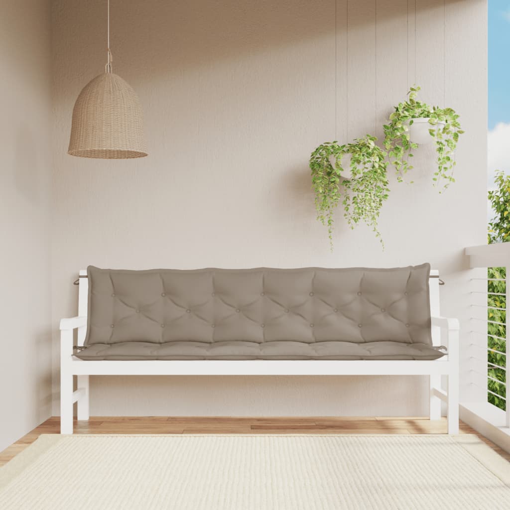 Cojín de banco de jardín tela a rayas azul y blanco 200x50x4 cm