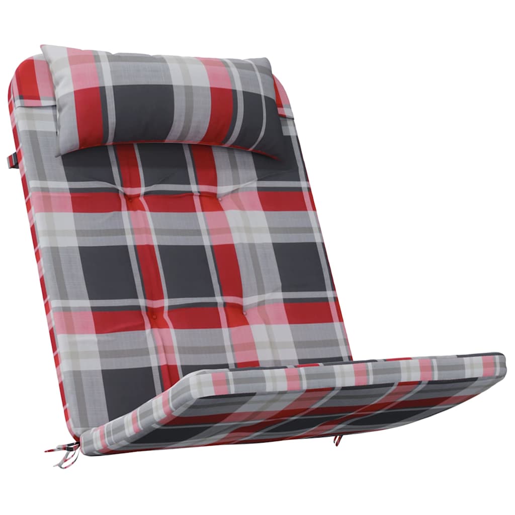 Cojines de sillas 2 pcs Cuadros Rojos 58 x 77 x 4,5 cm