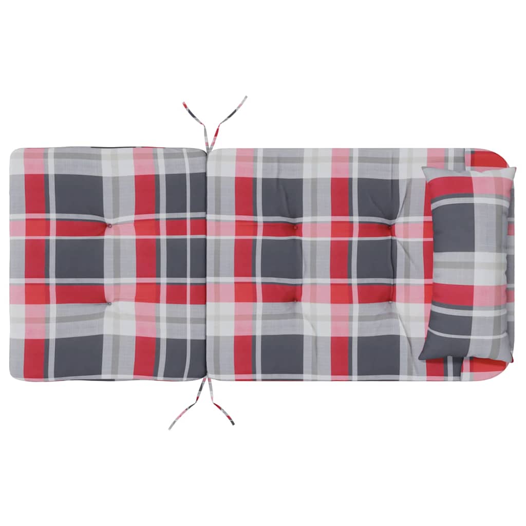 Cojines de sillas 2 pcs Cuadros Rojos 58 x 77 x 4,5 cm