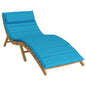 Light blue sun lounger cushion 178 x 60 x 4 cm