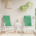 Cojín silla de jardín respaldo alto 2 uds tela azul 120x50x3 cm