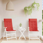 Cojín silla de jardín respaldo alto 2 uds tela azul 120x50x3 cm