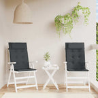 Cojín silla de jardín respaldo alto 2 uds tela azul 120x50x3 cm
