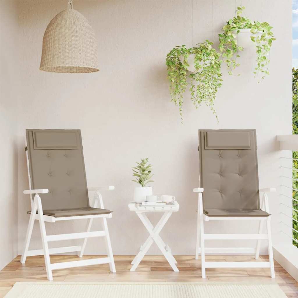 Cojín silla de jardín respaldo alto 2 uds tela azul 120x50x3 cm