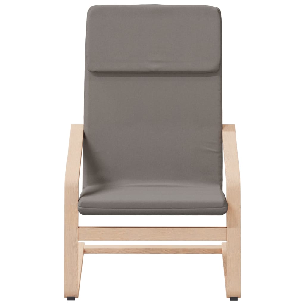 Sillón de relax con taburete de tela gris taupé