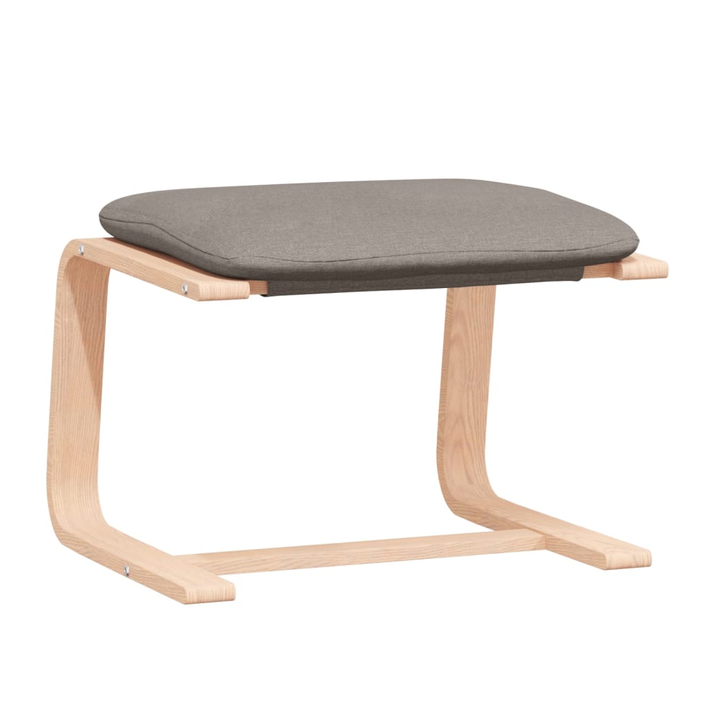 Sillón de relax con taburete de tela gris taupé