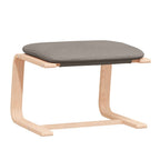 Sillón de relax con taburete de tela gris taupé