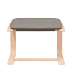 Sillón de relax con taburete de tela gris taupé