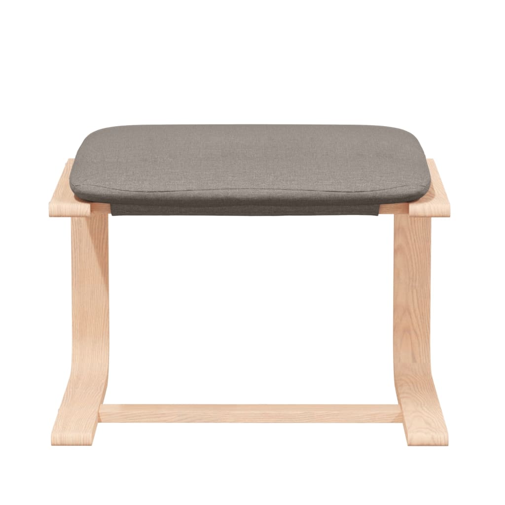 Sillón de relax con taburete de tela gris taupé