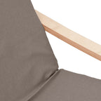 Sillón de relax con taburete de tela gris taupé