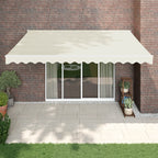 Toldo retráctil aluminio y tela amarillo y blanco 3,5x2,5 m