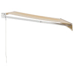 Toldo retráctil aluminio y tela amarillo y blanco 3,5x2,5 m