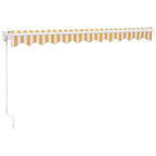 Toldo retráctil aluminio y tela amarillo y blanco 3,5x2,5 m