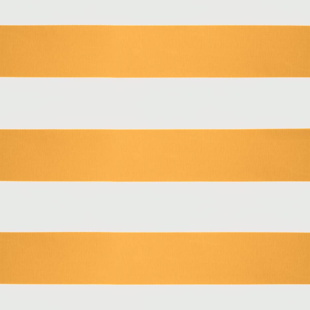 Toldo retráctil aluminio y tela amarillo y blanco 3,5x2,5 m