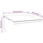 Toldo retráctil aluminio y tela amarillo y blanco 3,5x2,5 m