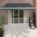 Toldo retráctil aluminio y tela amarillo y blanco 3,5x2,5 m