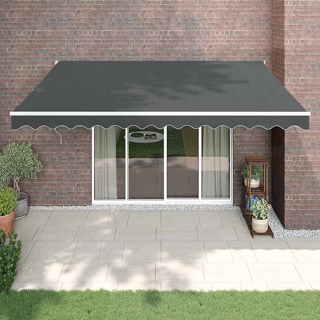 Toldo retráctil aluminio y tela amarillo y blanco 3,5x2,5 m