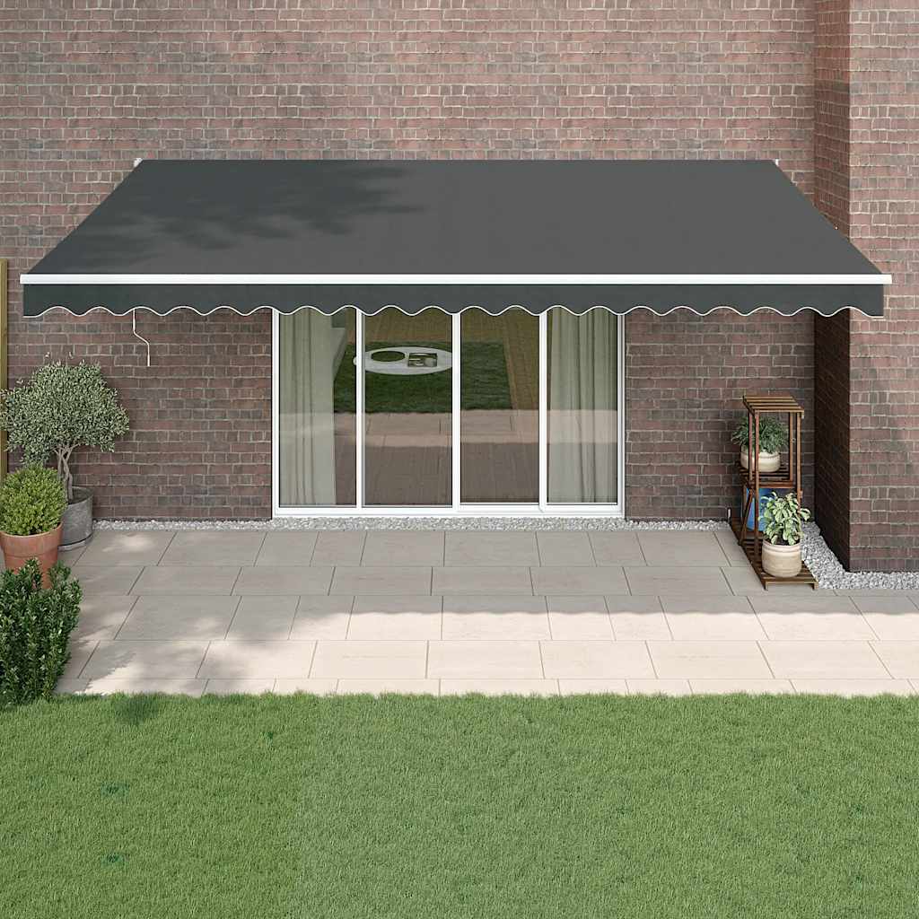 Toldo retráctil aluminio y tela amarillo y blanco 3,5x2,5 m