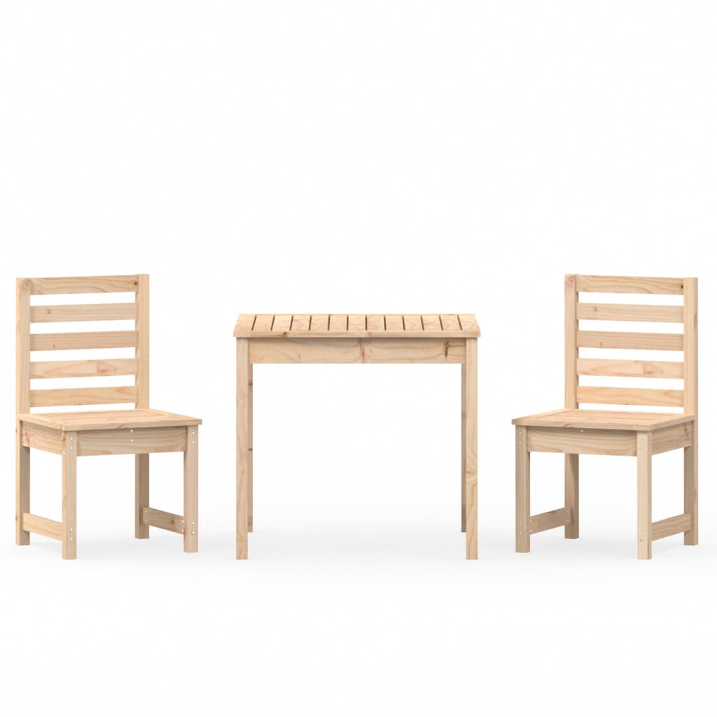 Mesa y sillas de jardín 3 piezas madera maciza de pino