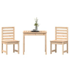 Mesa y sillas de jardín 3 piezas madera maciza de pino