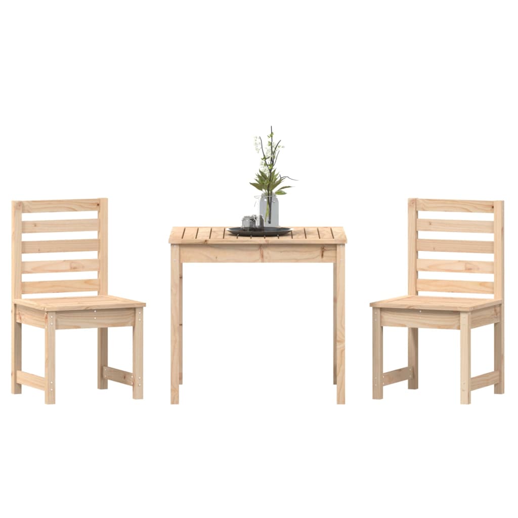 Mesa y sillas de jardín 3 piezas madera maciza de pino