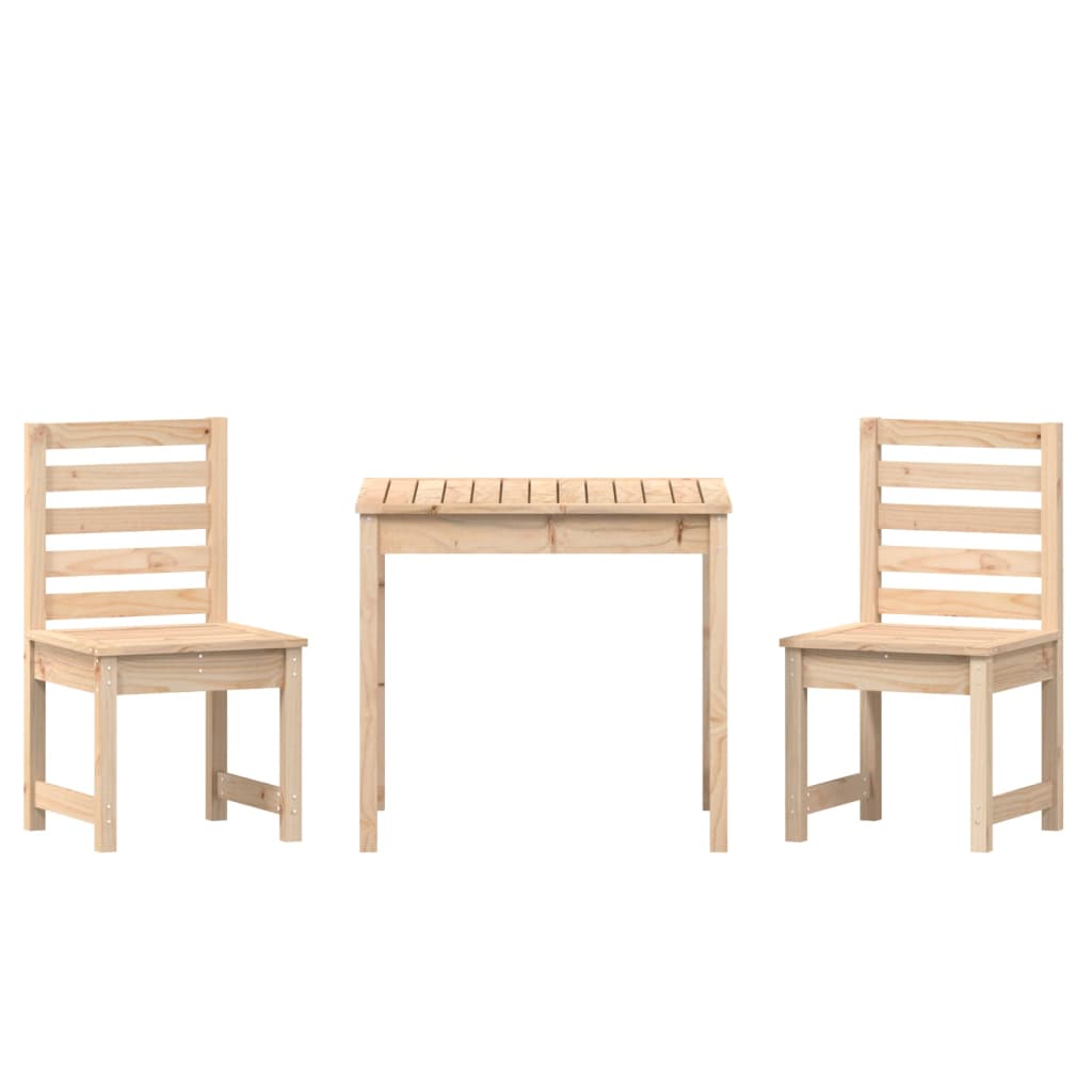 Mesa y sillas de jardín 3 piezas madera maciza de pino