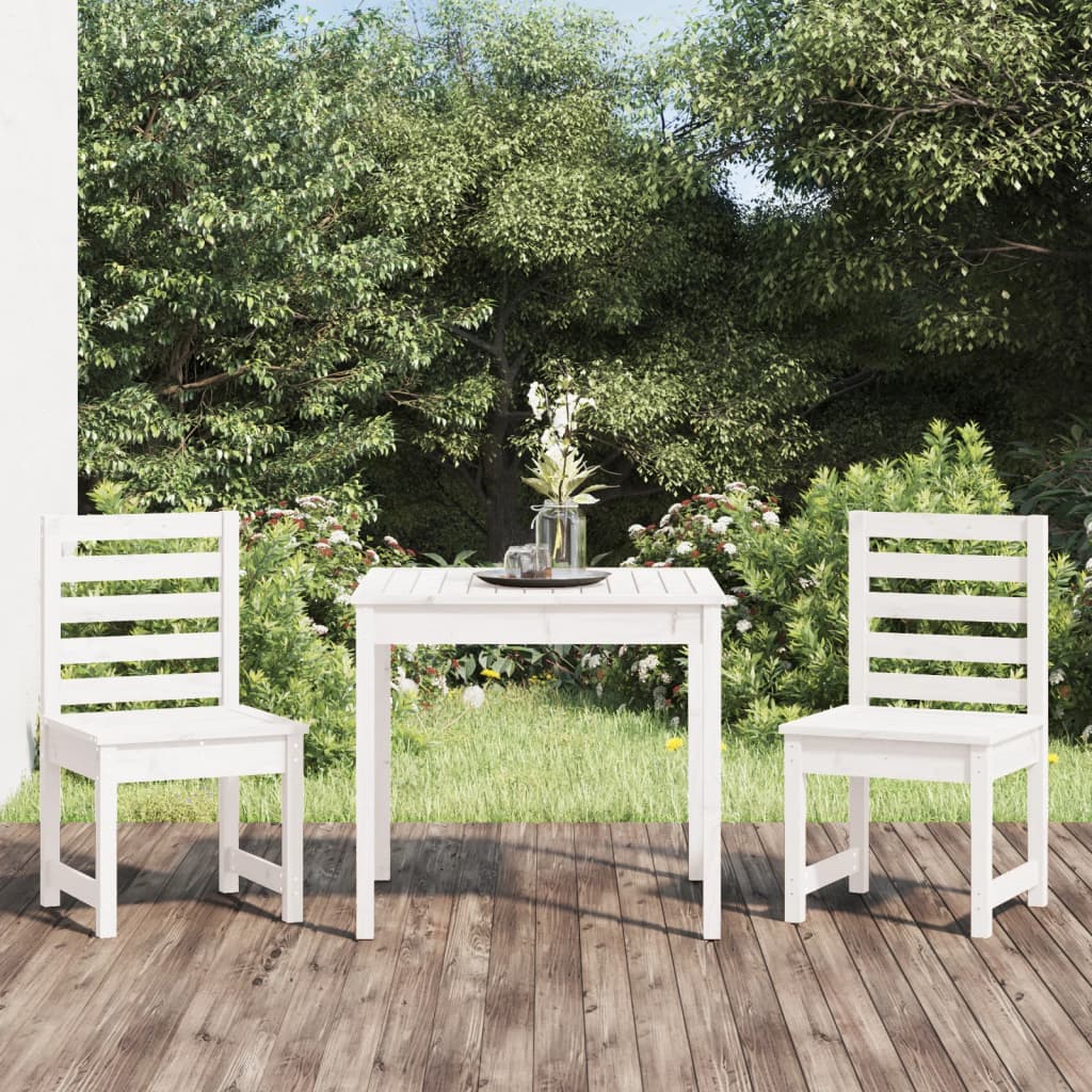Mesa y sillas de jardín 3 piezas madera maciza de pino