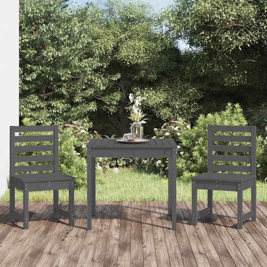 Mesa y sillas de jardín 3 piezas madera maciza de pino