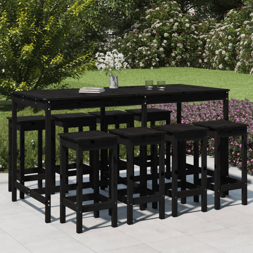 Conjunto de mobiliário de jardim 7 peças madeira maciça abeto Douglas