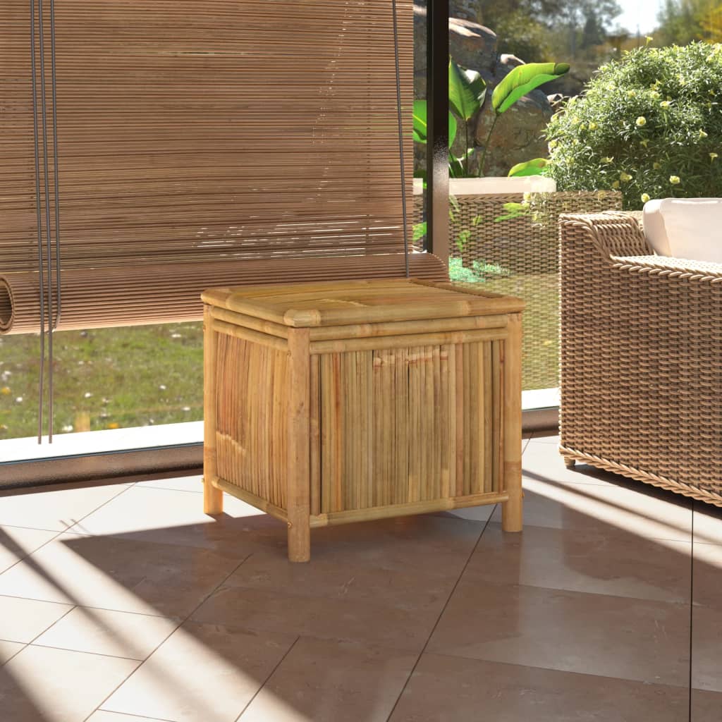 Caja de almacenaje de jardín bambú 110x52x55 cm