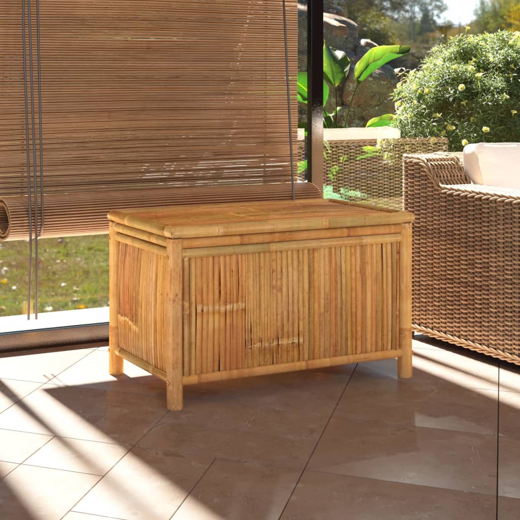 Caja de almacenaje de jardín bambú 110x52x55 cm