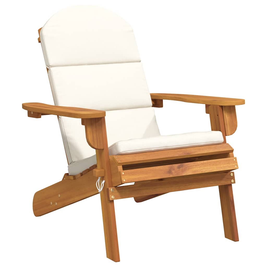 Silla de jardín Adirondack con cojines madera maciza acacia
