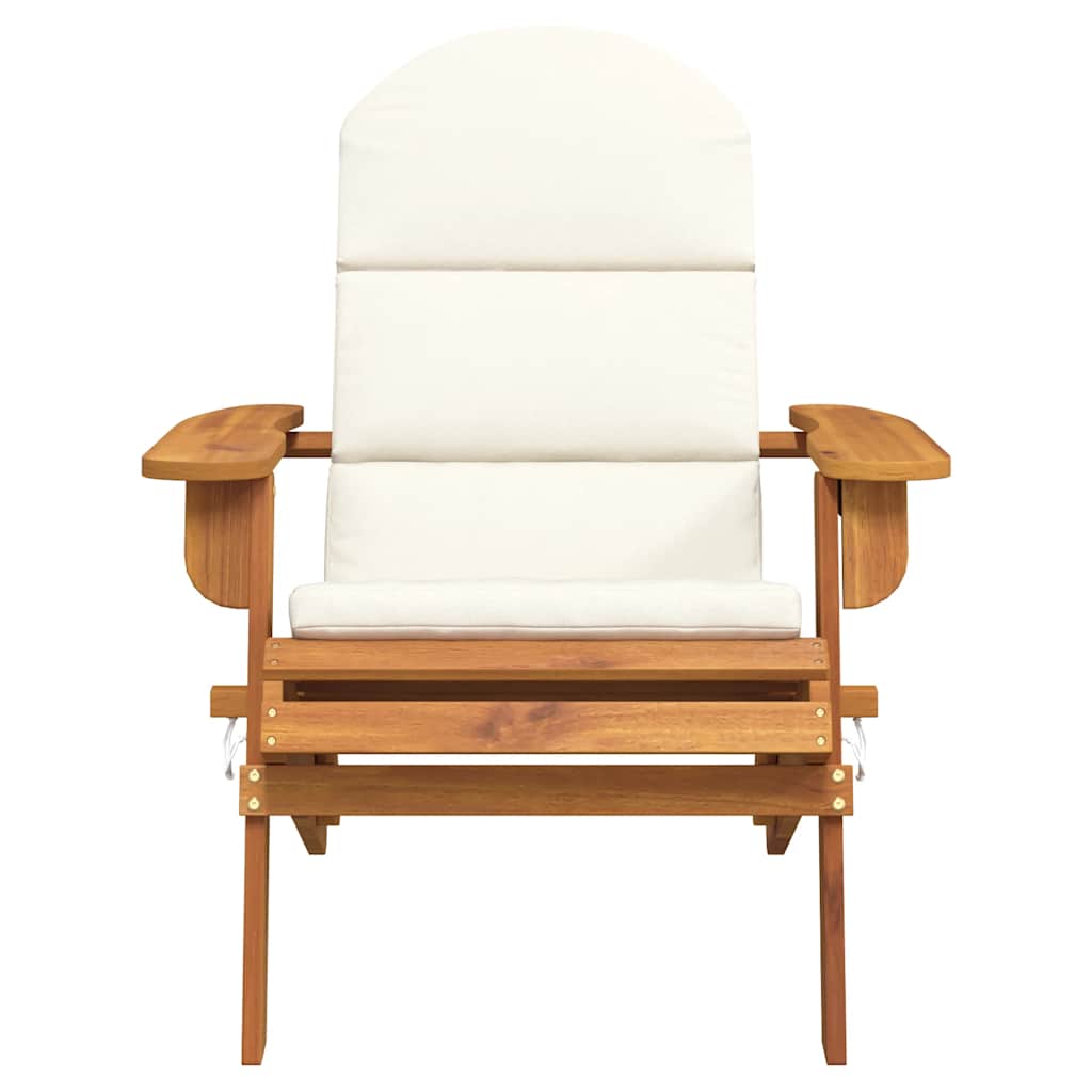 Silla de jardín Adirondack con cojines madera maciza acacia