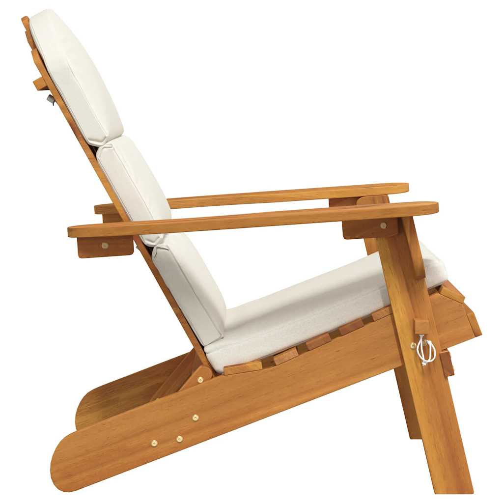 Silla de jardín Adirondack con cojines madera maciza acacia