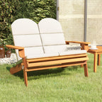 Banco de jardín Adirondack con cojines madera de acacia 126 cm