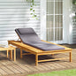 Tumbona con cojín blanco crema y almohada madera maciza acacia