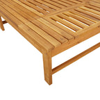 Tumbona con cojín blanco crema y almohada madera maciza acacia