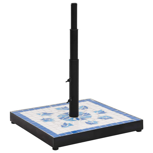 Base de guarda-sol quadrada azul e branco 12 kg