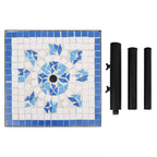 Base de sombrilla cuadrada azul y blanco 12 kg