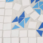 Base de sombrilla cuadrada azul y blanco 12 kg