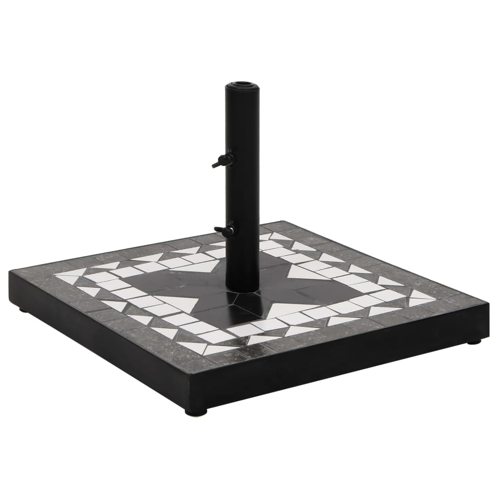 Base de sombrilla cuadrada azul y blanco 12 kg