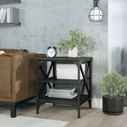 Mesa auxiliar madera contrachapada marrón roble 40x30x60 cm