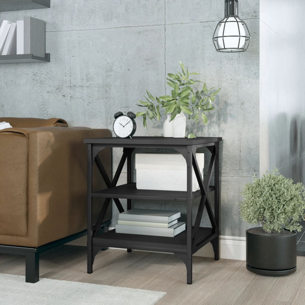 Mesa auxiliar madera contrachapada marrón roble 40x30x60 cm
