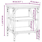 Mesas auxiliares 2 uds madera contrachapada negro 40x42x50 cm