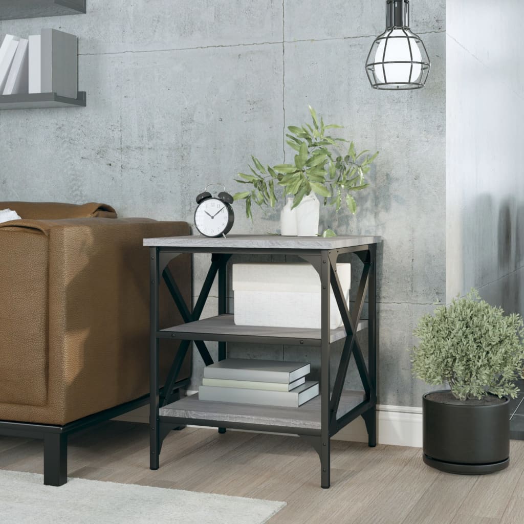 Mesa auxiliar madera contrachapada blanco 50x46x50 cm