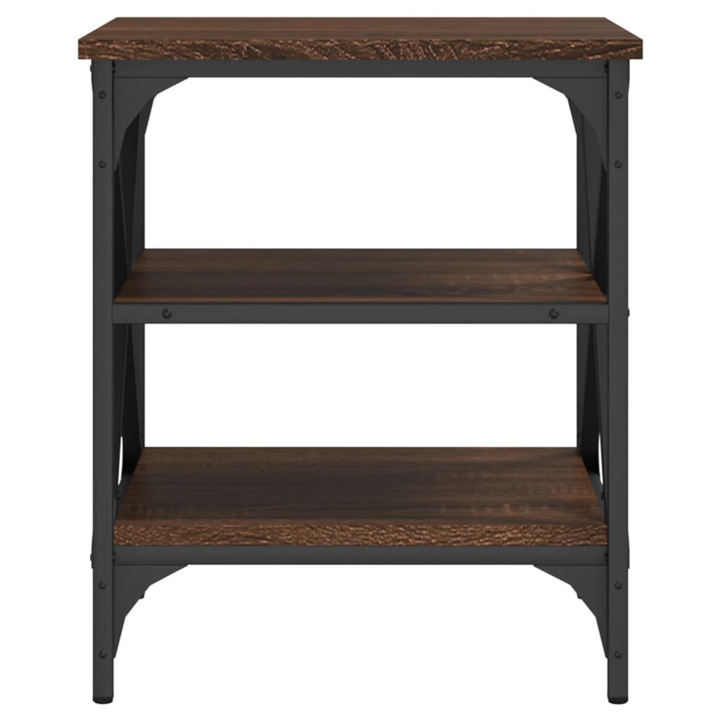 Mesas auxiliares 2 uds madera color marrón roble 40x42x50 cm