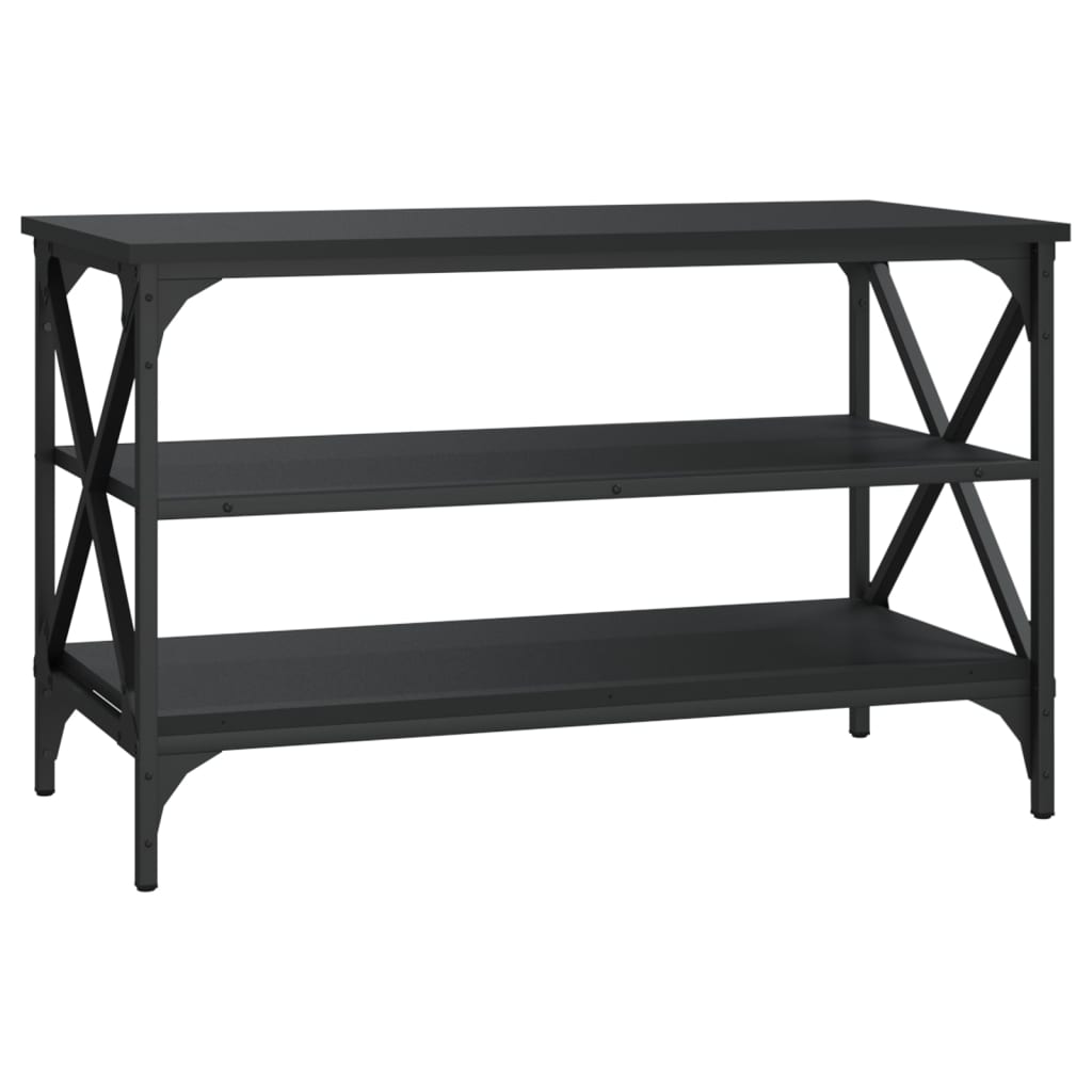 Mueble para TV madera contrachapada negro 80x40x50 cm