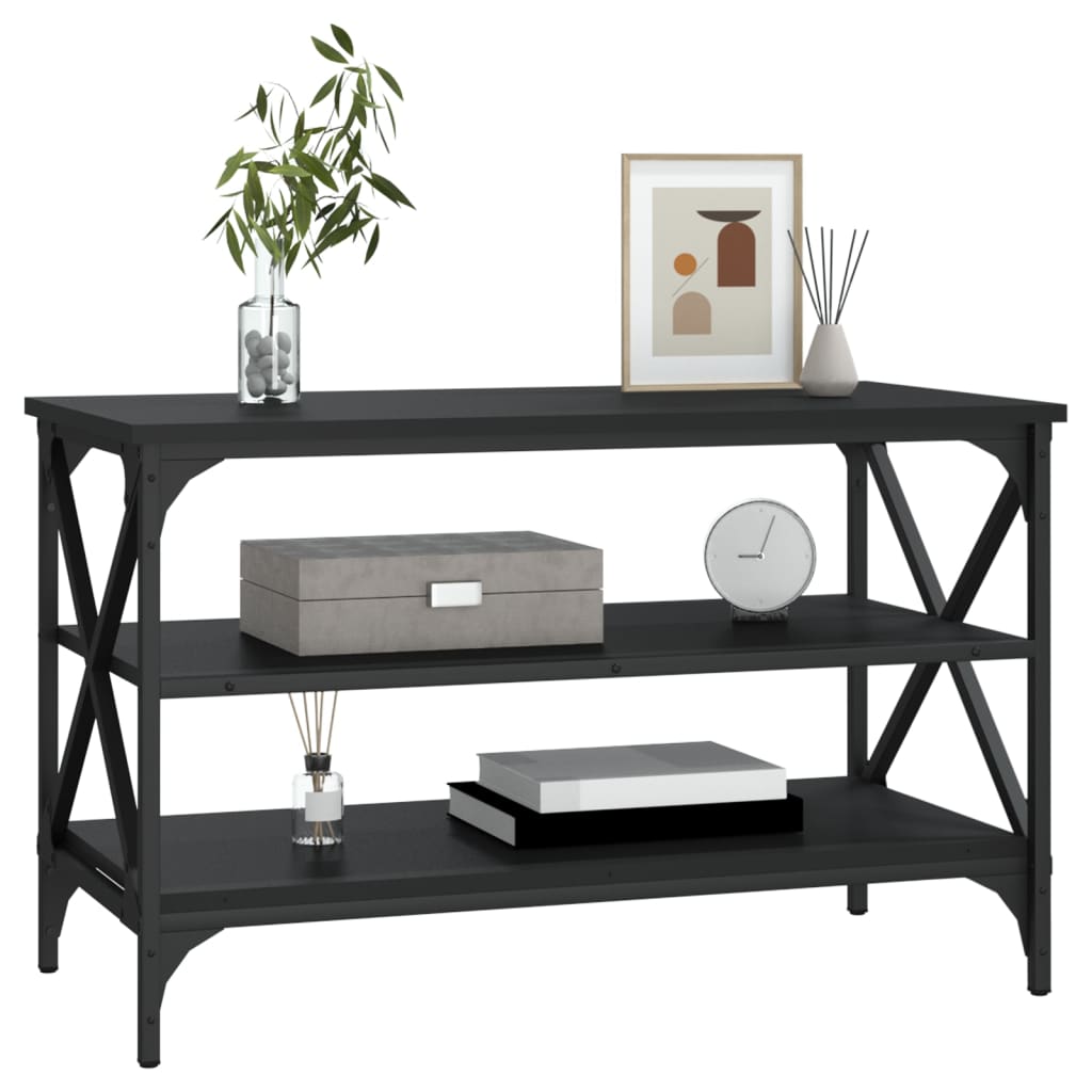 Mueble para TV madera contrachapada negro 80x40x50 cm