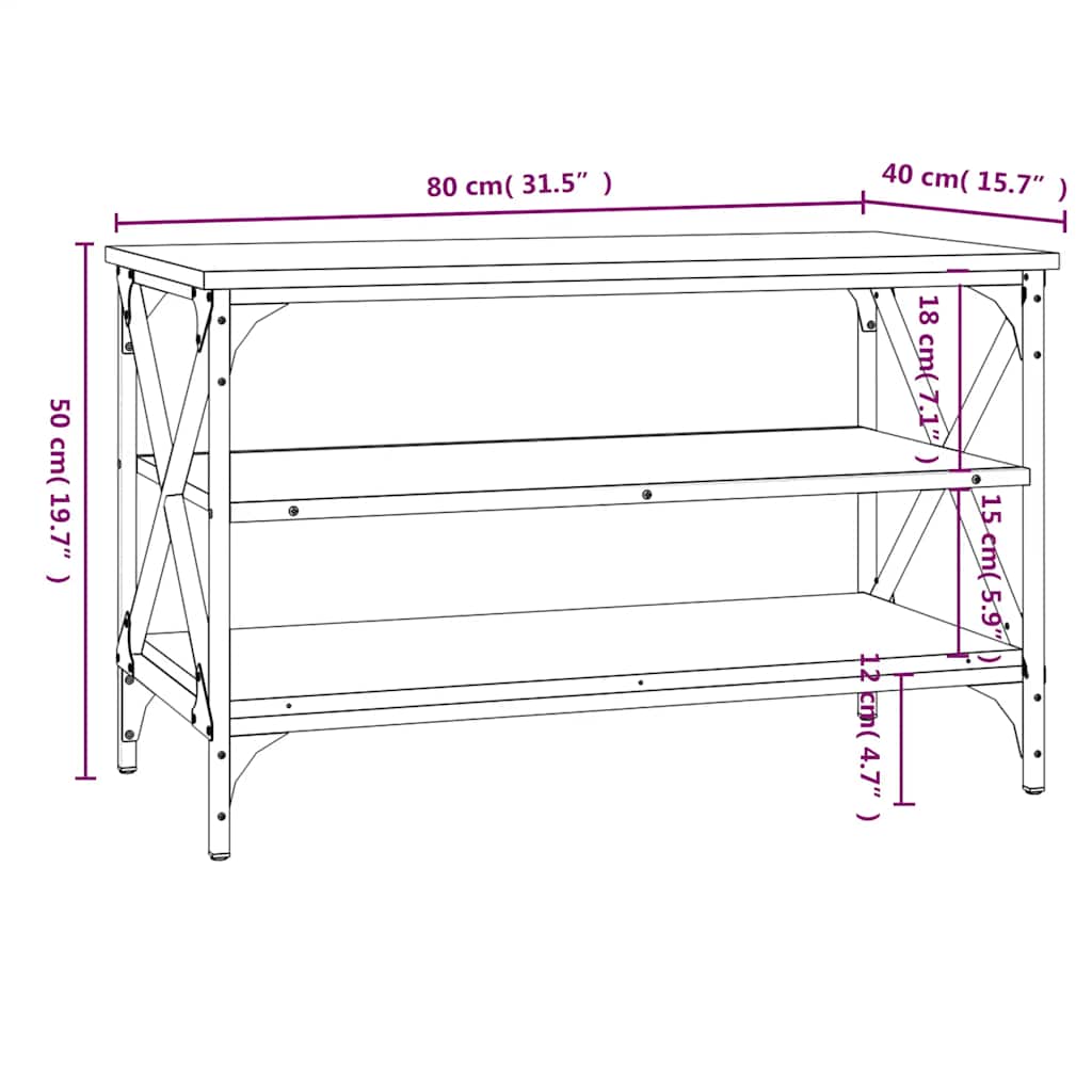 Mueble para TV madera contrachapada gris Sonoma 80x40x50 cm